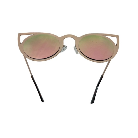 SUNGLASSES Sun Glasses Shades Rose Gold Metal Frames Pink Mirror Lenses UV400 - Picture 14 of 15
